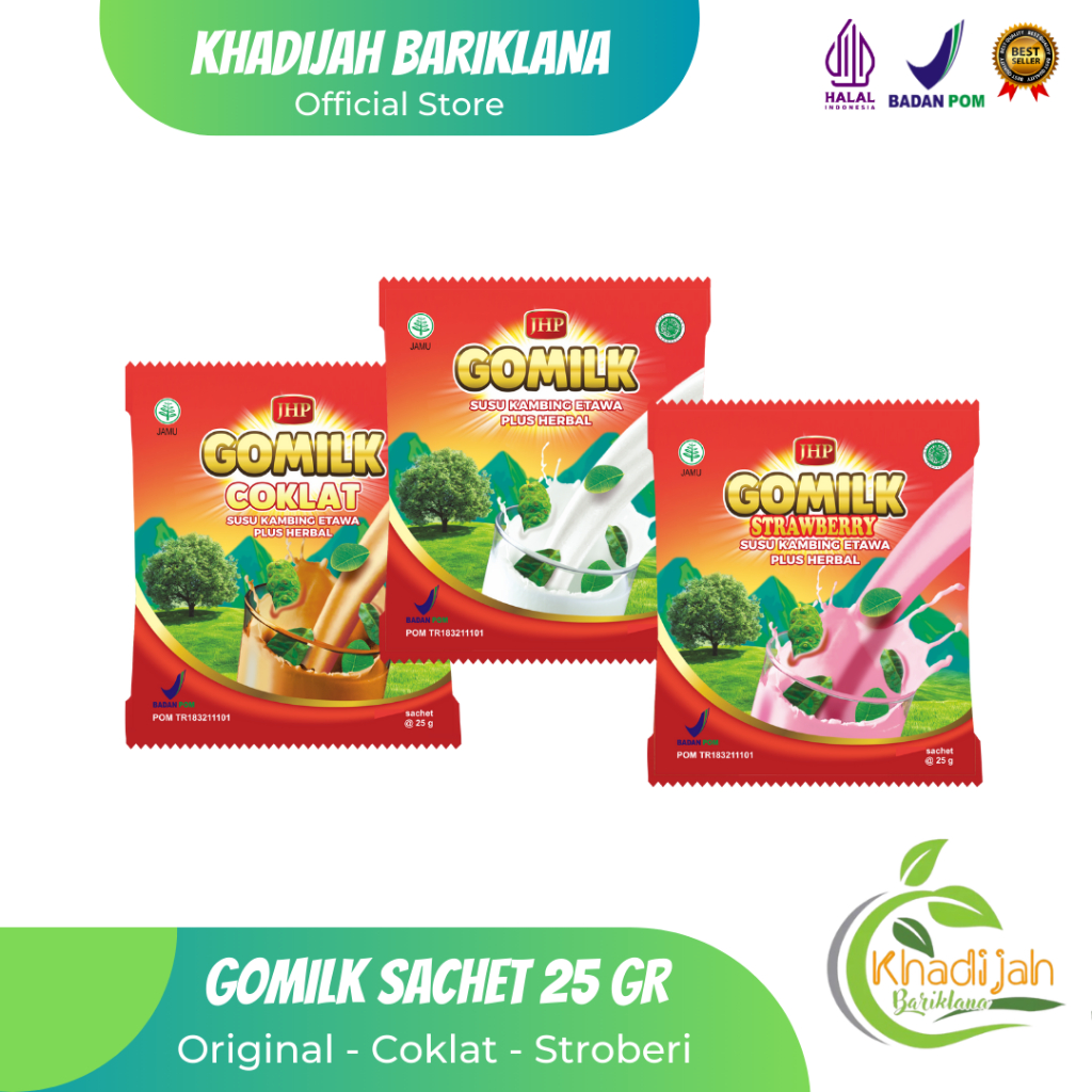 

GOMILK SACHET 25 GR Susu Kambing Etawa Plus Herbal Untuk Sekali Seduh