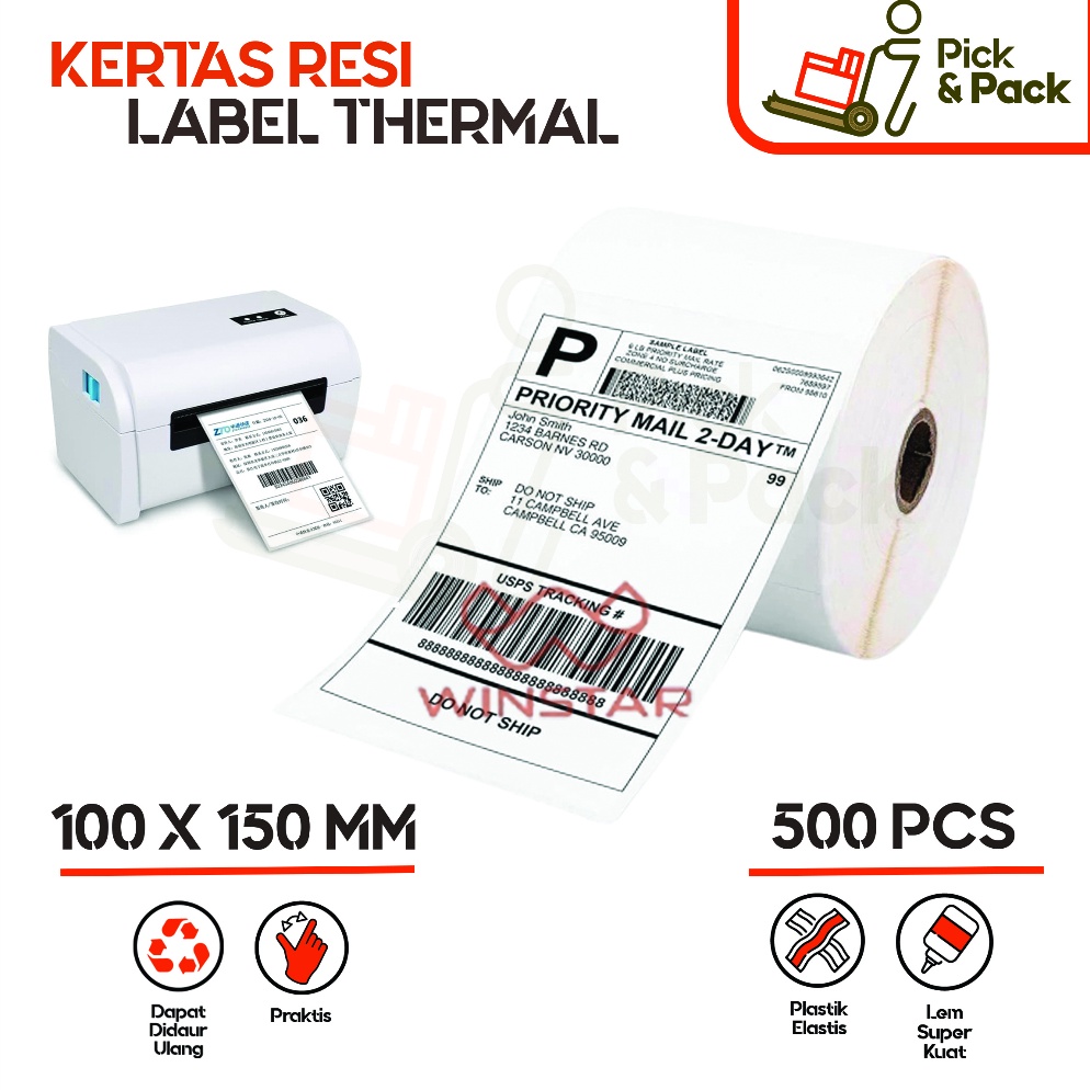 

ART S3P5 LABEL STICKER THERMAL 1 X 15 isi 5 pcs BARCODE 1X15 UKURAN A6 Kertas Resi Kertas Resi Thermal Kertas resi thermal 1 x 15 isi 5 pcs resi thermal winstar