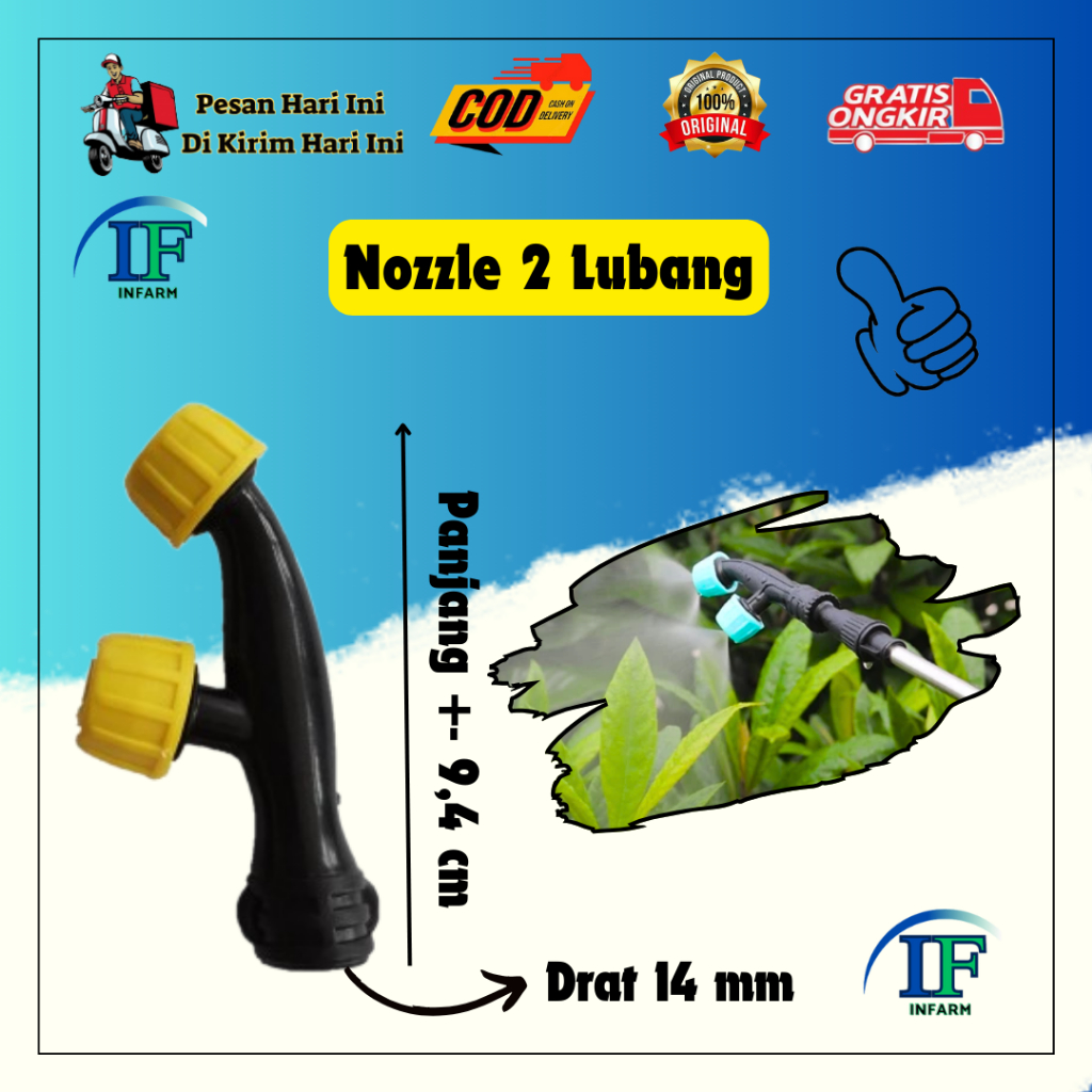 NOZEL NOZZLE SPRAYER ELEKTRIK KEPALA 2 NOZEL KNAPSAK INNFARM