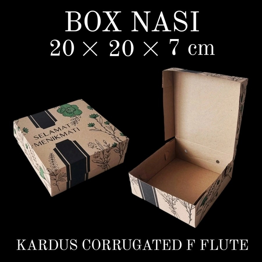 

25 Pcs Box Catering Dus Nasi Packaging Kotak Kue Cemilan Ukuran 20 x 20 x 7cm