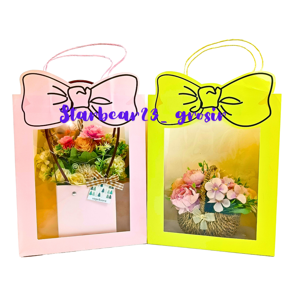 

Paperbag Tas Kado Transparan Motif Bunga/Flower/Pita/Polos