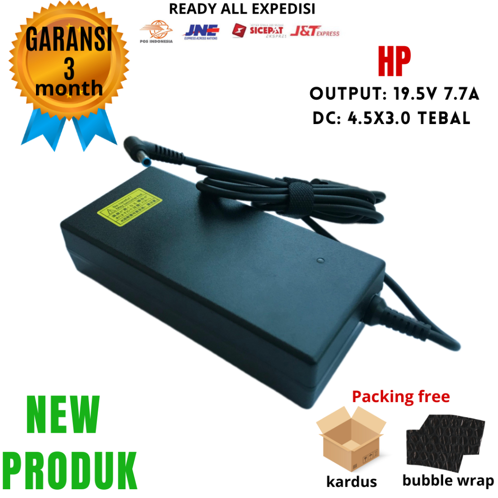 Adaptor Charger HP Omen 15-AX243DX Laptop PC 19.5V 7.7A 150W Blue pin