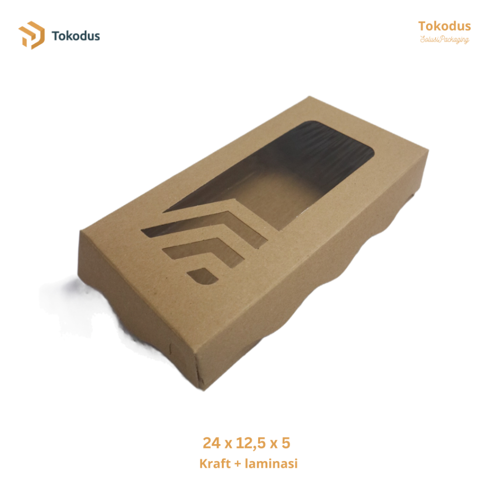 Dus Brownies dan Kue Paperkraft - 24 x 12,5 x 5 cokelat ( bisa custom )