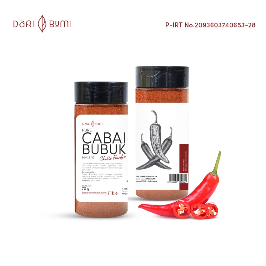

Dari Bumi Cabai Bubuk Halus 70 Gr Premium Chilli Powder
