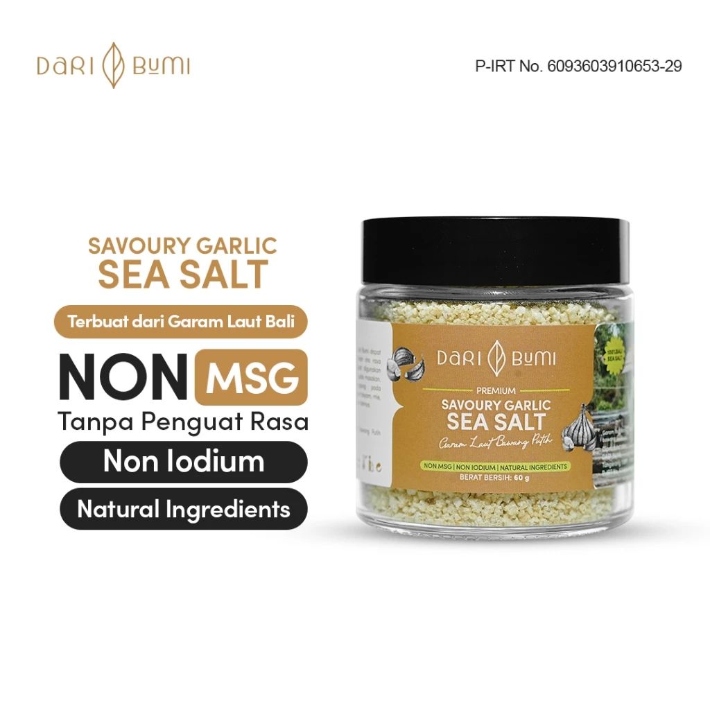 

Dari Bumi Garam Laut Bali Rasa Bawang Putih 60 Gram Garlic Sea Salt
