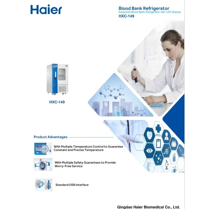 HAIER HXC 149 /  BLOOD BANK REFRIGERATOR / KULKAS DARAH