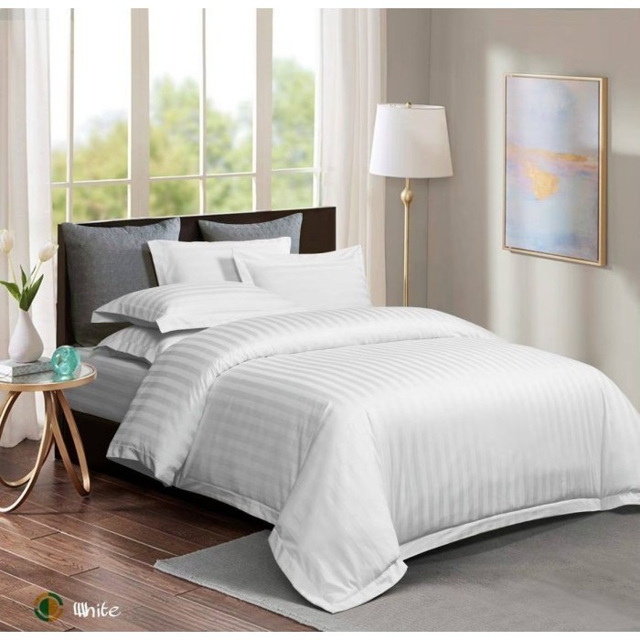 Sprei Hotel Full Katun DOBBY Premium TC 300 ( Sprei Only )