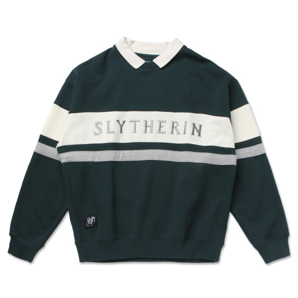 SPAO x Harry Potter - Slytherin Graphic Tee Collared Sweatshirt (Green)