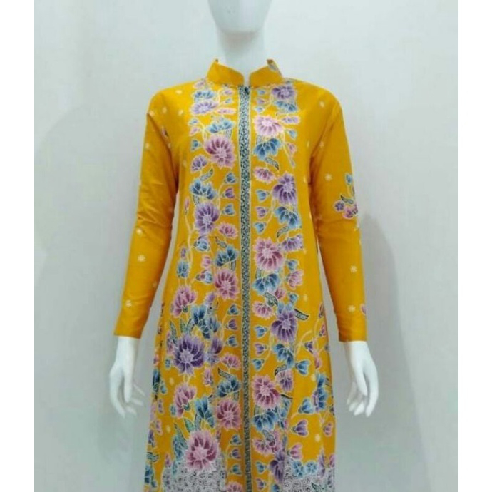 TUNIK BATIK WARNA KUNING BATIK WANITA JUMBO LD130