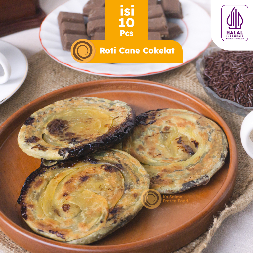 

[ISI 10] Roti Cane Coklat isi 10 Pcs / Roti Canai / Roti Maryam / Roti Konde Coklat