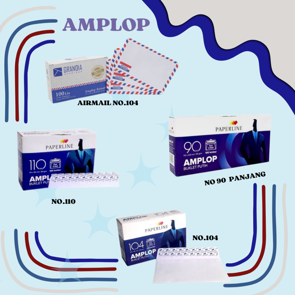 

PAPERLINE AMPLOP PLAIN 104/110/90 (100 LEMBAR)
