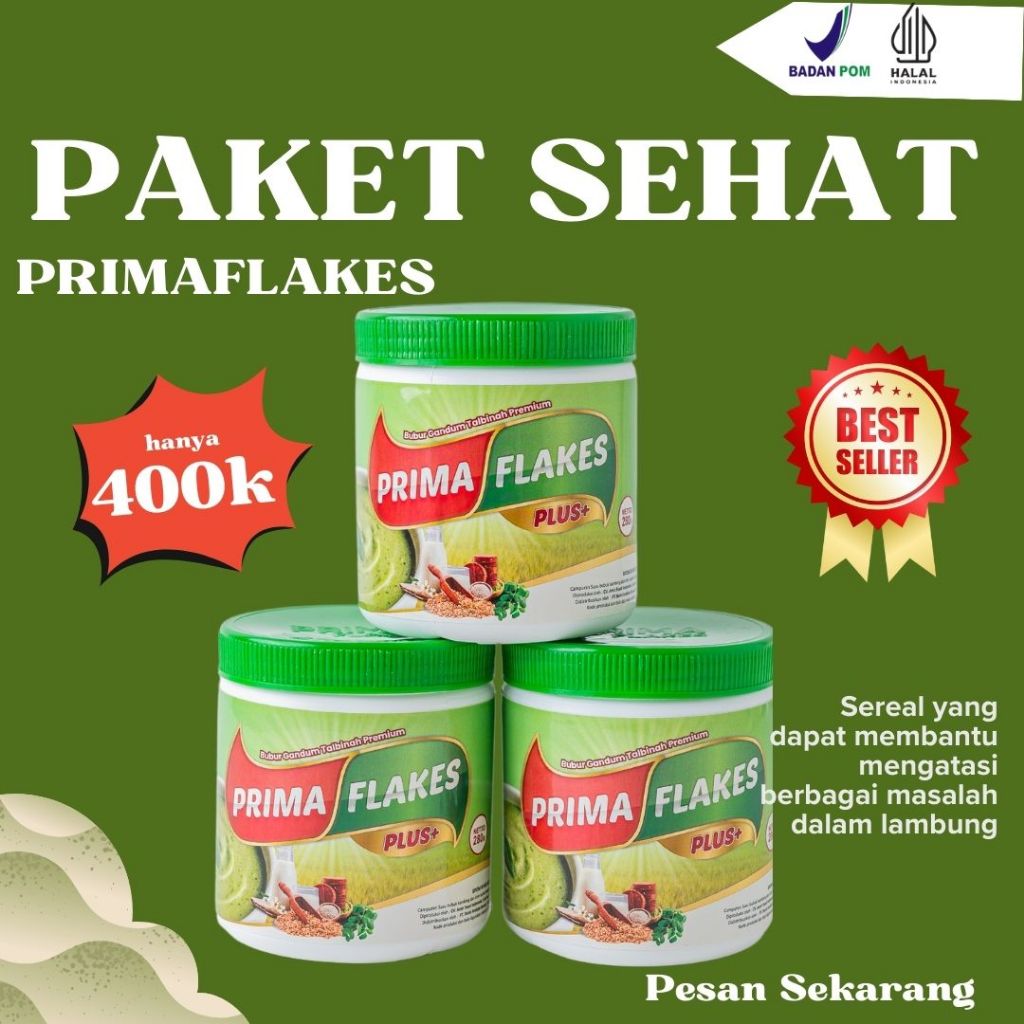 

PAKET 3 PCS PRIMAFLAKES BUBUR SEREAL BANTU ATASI ASAM LAMBUNG/MPASI/MELANCARKAN PENCERNAAN/MENURUNKAN GULA DARAH/GERD SUSU KAMBING ETAWA