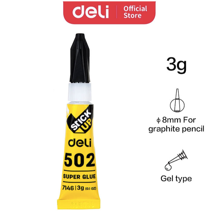 

Super Glue Deli E7146 (524) / Deli Lem Super kuat Cepat Kering [3 g]