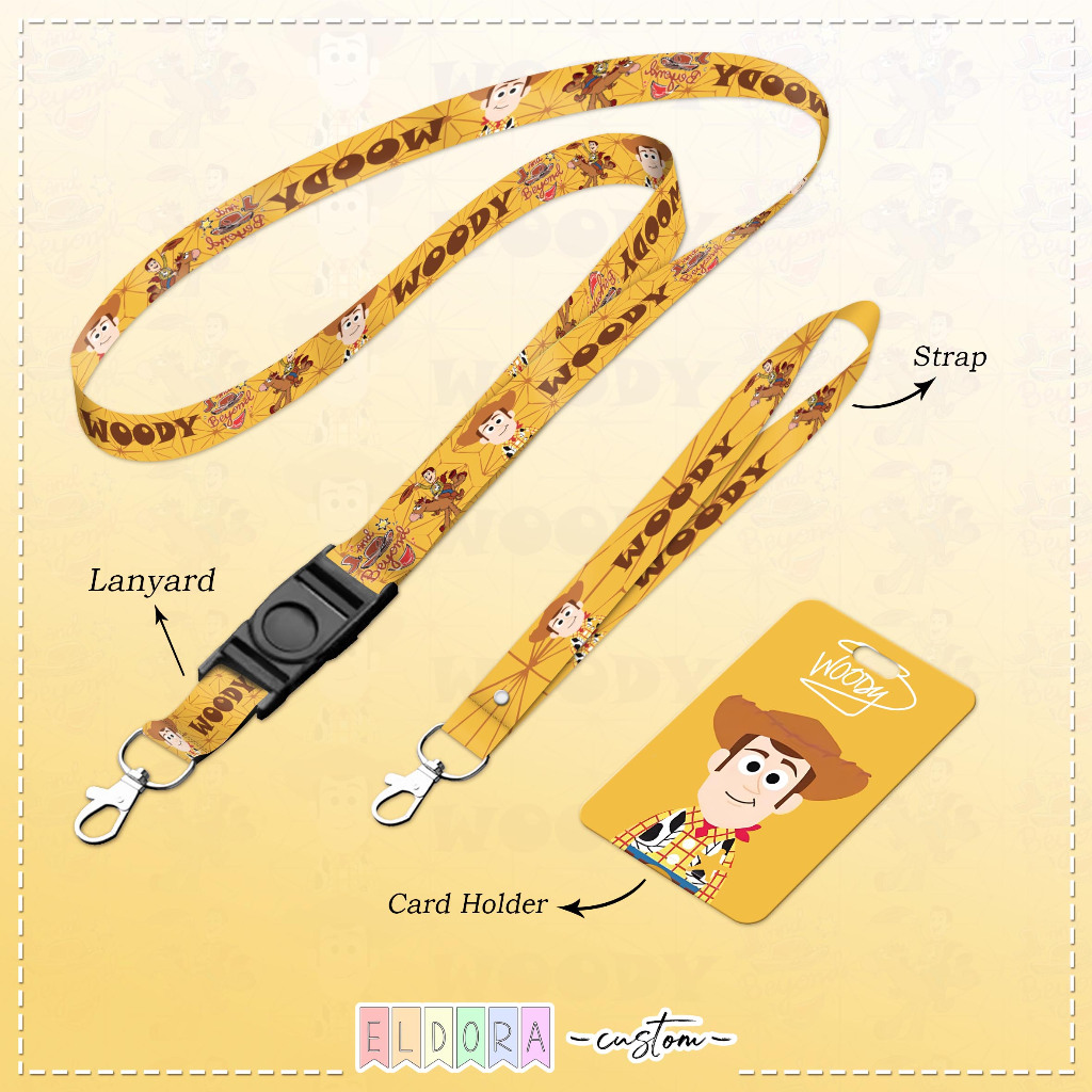

[LANYARD] Strap id card holder Woody toy story set gantungan kunci - tali hp - tempat kartu - name tag