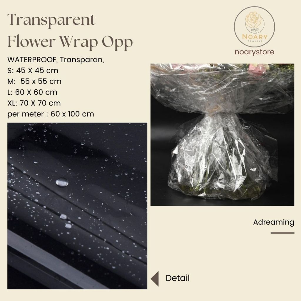

TRANSPARENT FlOWER WRAP OPP / Wrapping Paper / Cellophane
