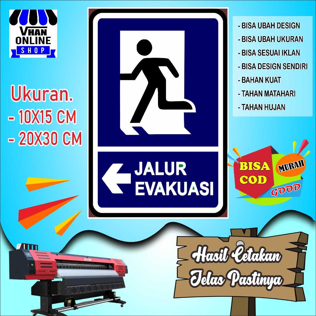 

Cetak Sticker Tempelan Untuk Jalur Evakuasi Biru