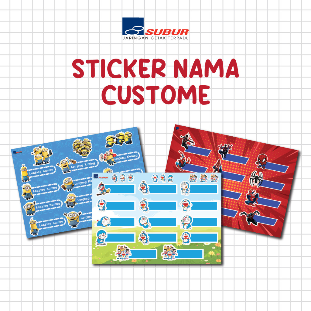 

MIN 4 PCS - STICKER NAMA CHARACTER ANAK CHROMO