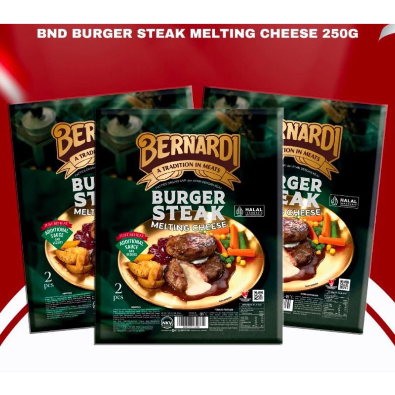 

bernardi burger steak melted cheese isi 2 pcs