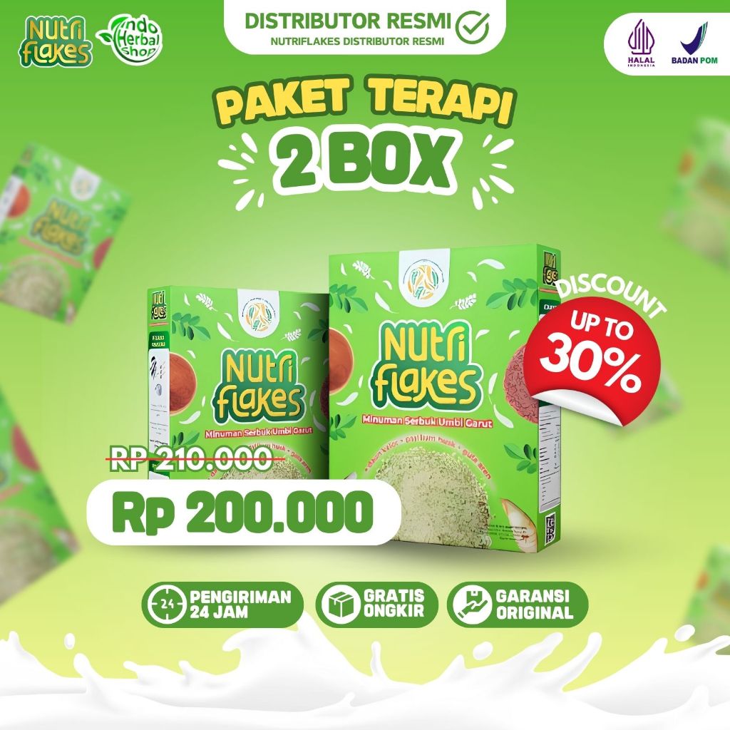 

2 Box Nutriflakes Sereal Umbi Garut Solusi Asam Lambung Kronis Gerd Maag Nutriflakes Asli Original
