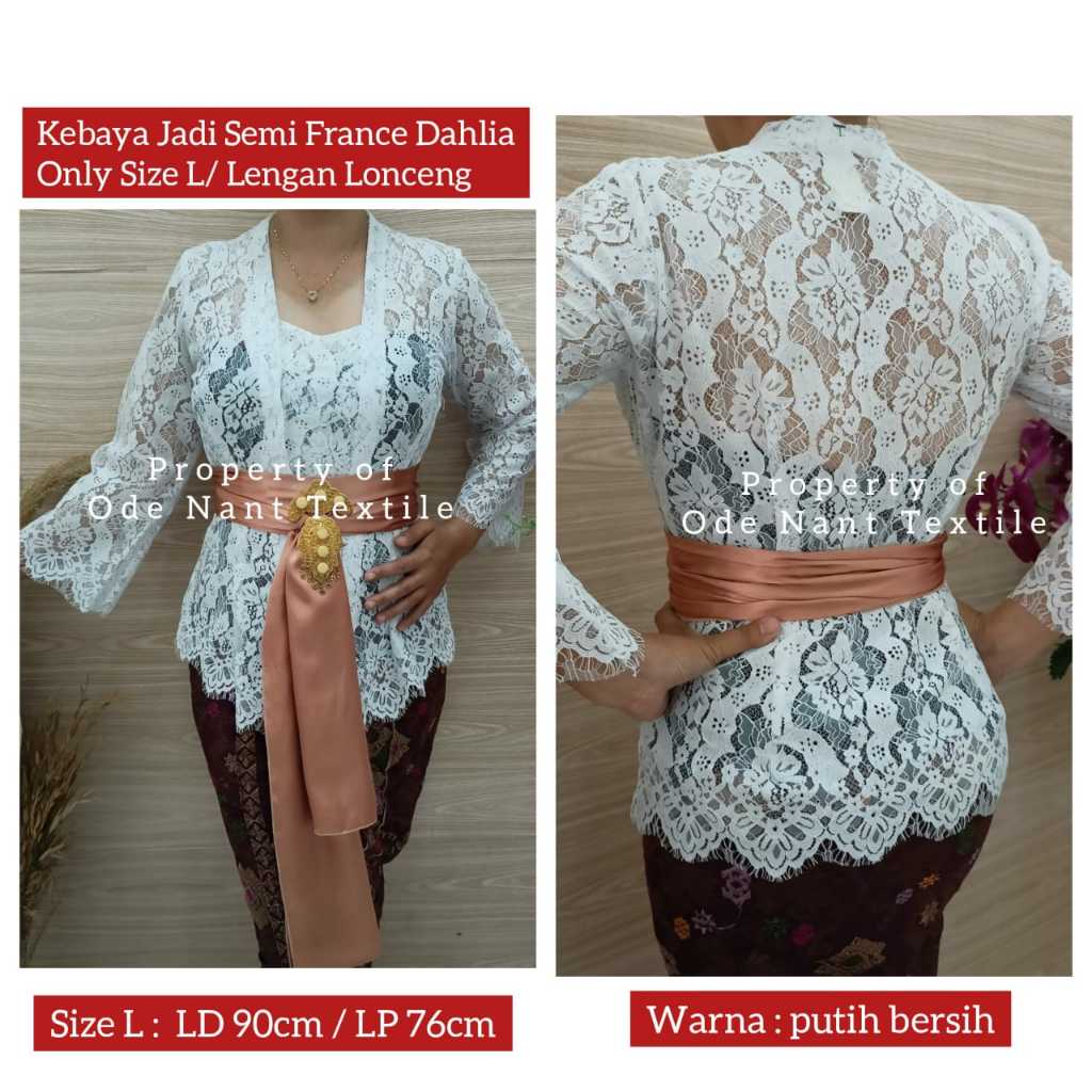 READY TO WEAR KEBAYA JADI SEMI FRANCE DAHLIA JUMBO XXL / KEBAYA JADI SEMI FRANCE WANITA JUMBO DAHLIA