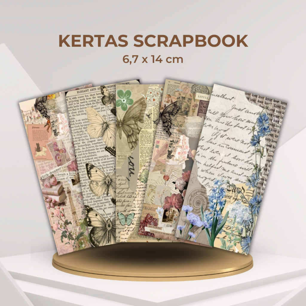 

Kertas Scrapbook Vintage Paper DIY Journaling Aesthetic Hiasan Kerajinan Art Size 6,7 x 14 cm