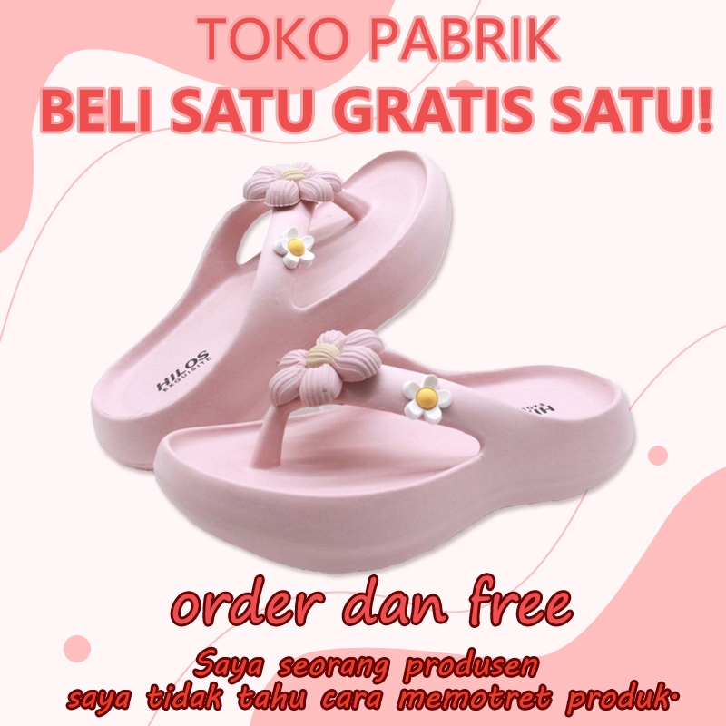 Sandal jepit wanita dewasa motif bunga sandal wanita karet jelly sandall wanita kekinian