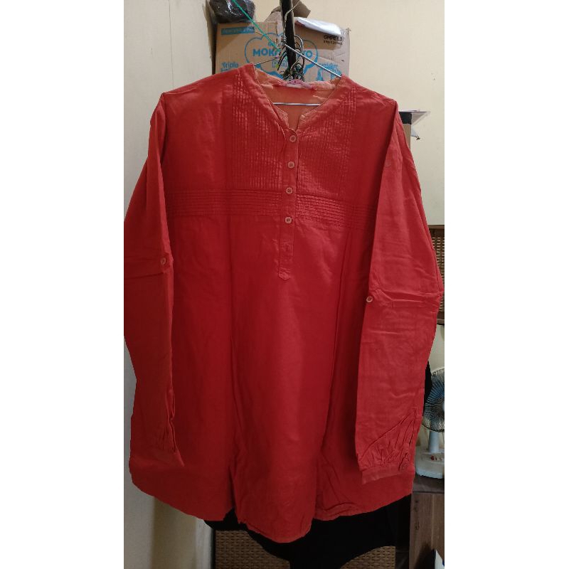 preloved tunik/tunik warna bata orange