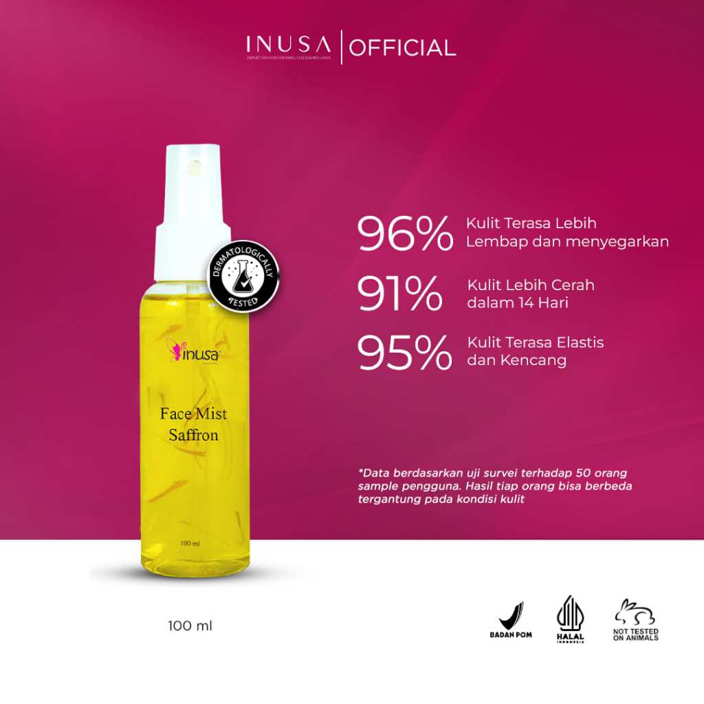 Inusa Skincare Face Mist Saffron - Penyegar dan Pelembap untuk perawatan wajah