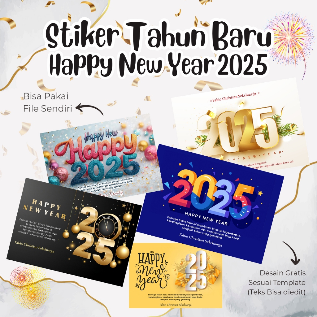 

STIKER TAHUN BARU 2025 / HAPPY NEW YEAR / TAHUN BARU / HAPPY NEW YEAR / SNAKE YEAR / GANTI TAHUN / 2025