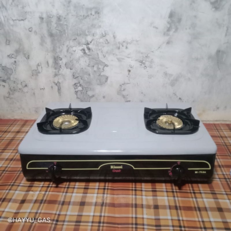 kompor gas rinnai 2 tungku rekondisi tipe 712 grande jumbo