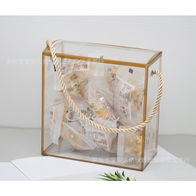 

MDLBAke 10pcs Gift Box Hampers Mika / Box Kotak Mika Tali / Kotak Mika Candy Cookies Box / Mika Tenteng / Box Mika Souvenir / Tas Jinjing Hampers Snack