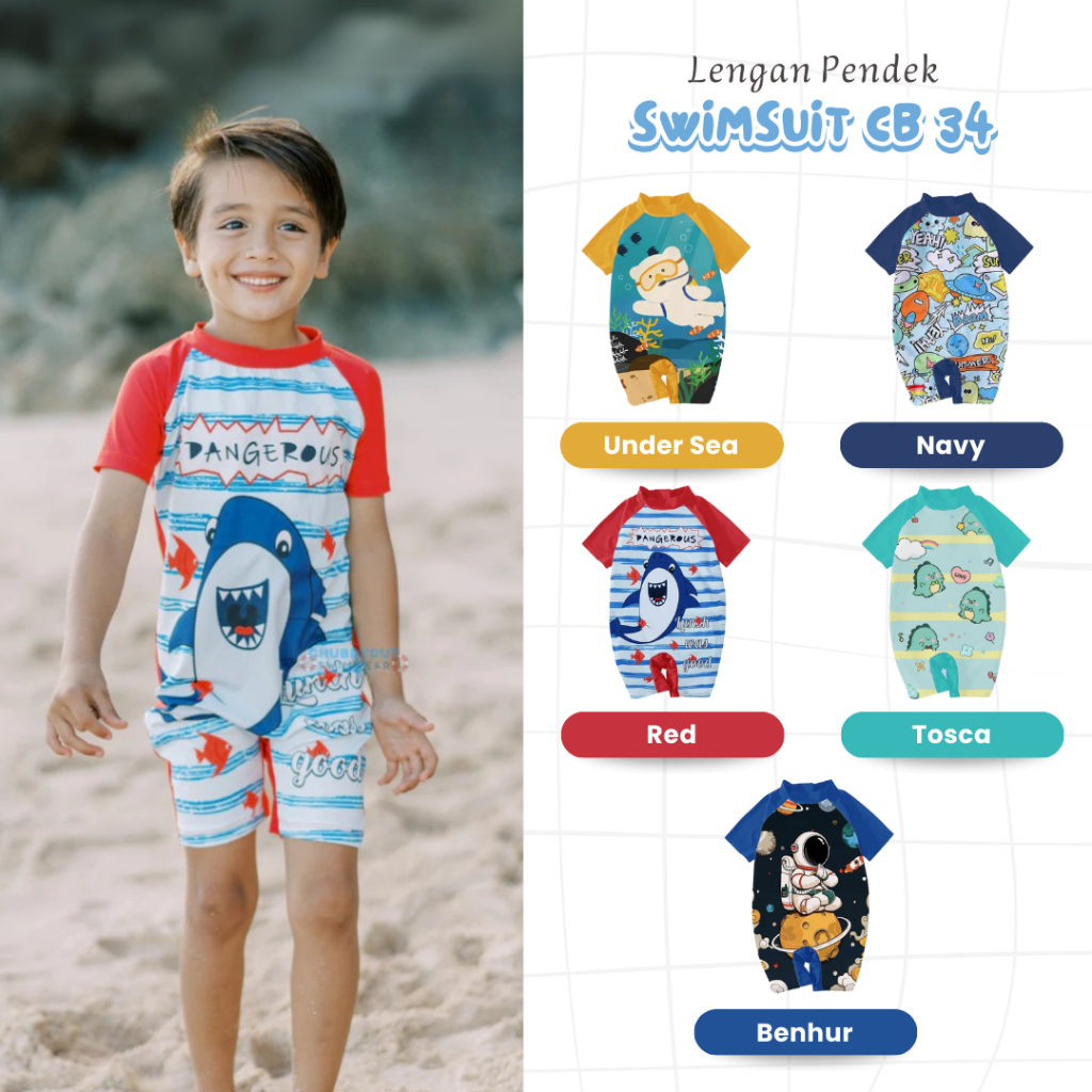 OK Mizufun Baju Renang Anak Laki Laki Lengan Pendek Swimsuit CB 34 SP25