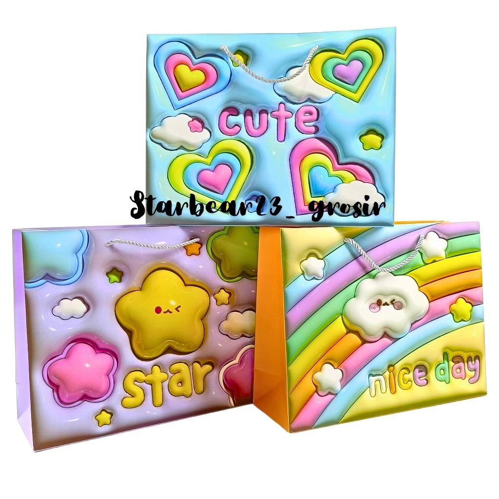 

Paperbag/Goddie bag/ motif aesthetic cute sunny day ( FAY 581 )