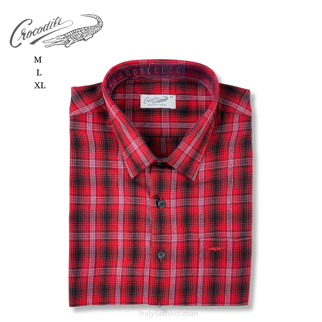 CROCODILE Kemeja Pendek Katun Pria Original 1645