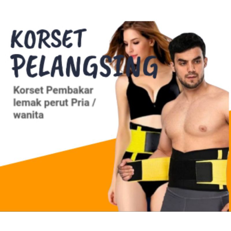 KORSET HOT SHAPERS PRIA PELANGSING PERUT BUNCIT KORSET OLAHRAGA PRIA WANITA / KORSET SABUK PINGGANG