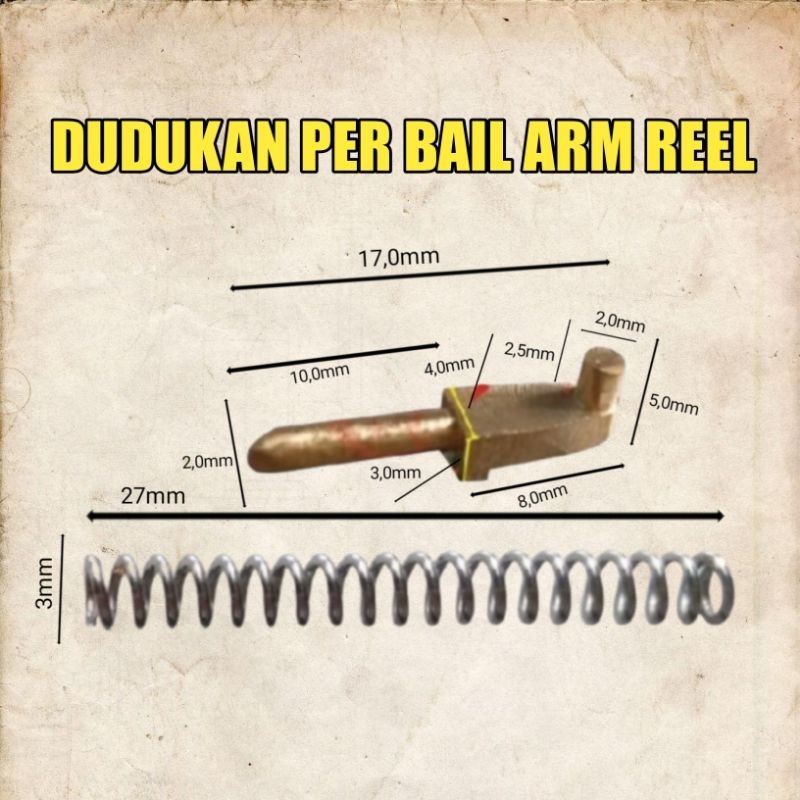 Dudukan Per Bail Arm Reel 1000-8000 (BPAPM28) dari Kuningan untuk Berbagai Jenis Reel - Pancing