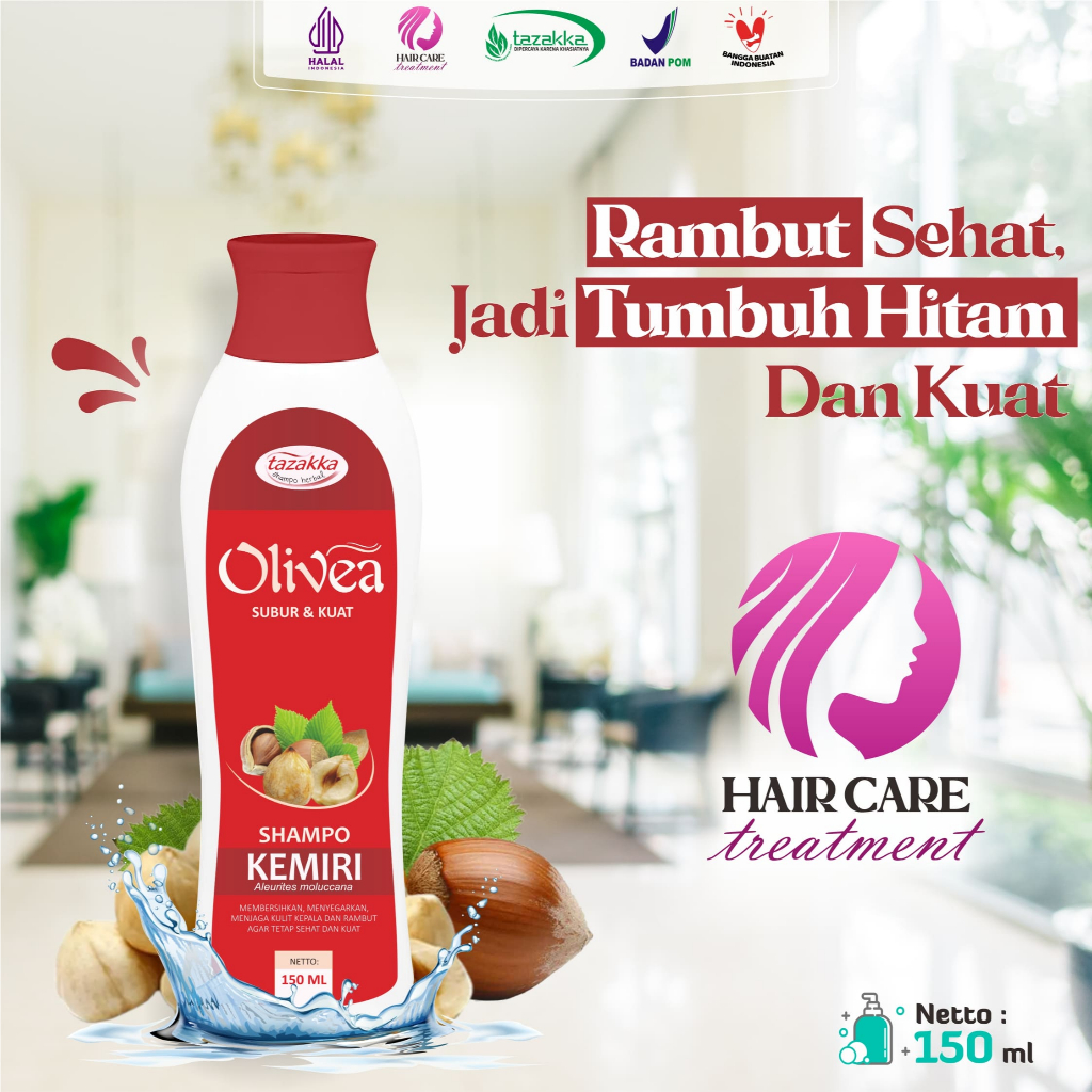 Shampoo Herbal Alami Terbaik OLIVEA Kemiri Penghilang Uban Penumbuh Rambut