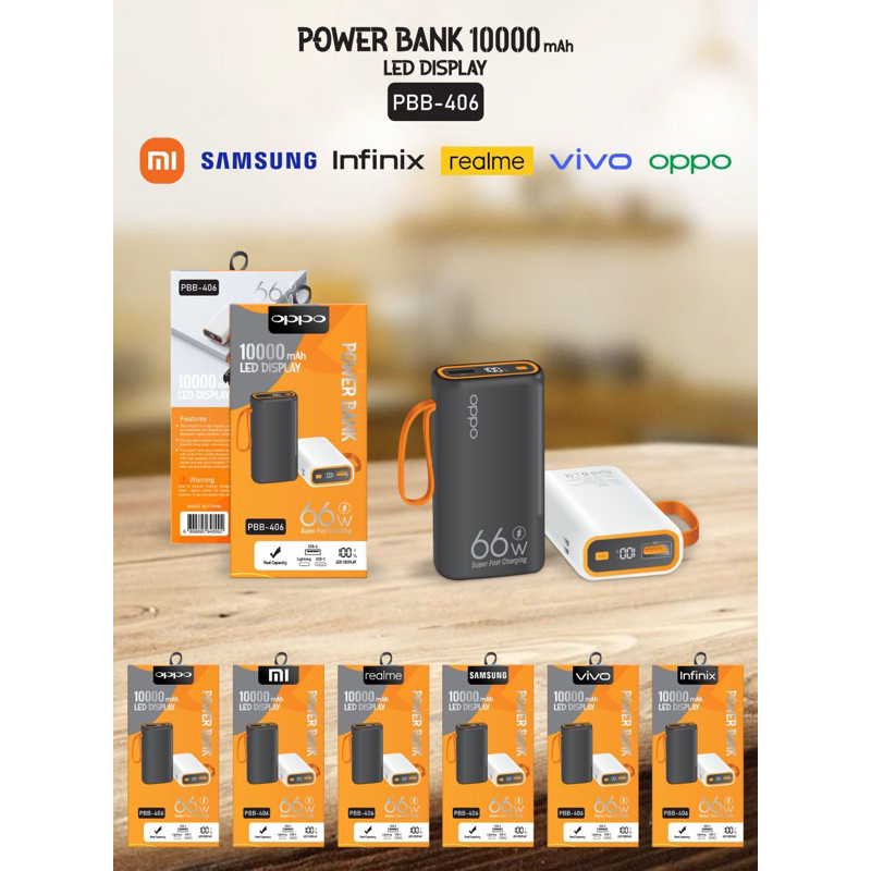 SUPER FAST CHARGING DAN VOOC POWERBANK PBB-406 10000MAH*
