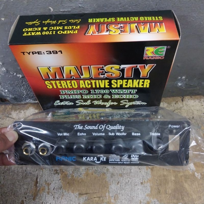 Kit Power Amplifier Speaker aktif Stereo Karaoke plus Mic Echo 1700Watt