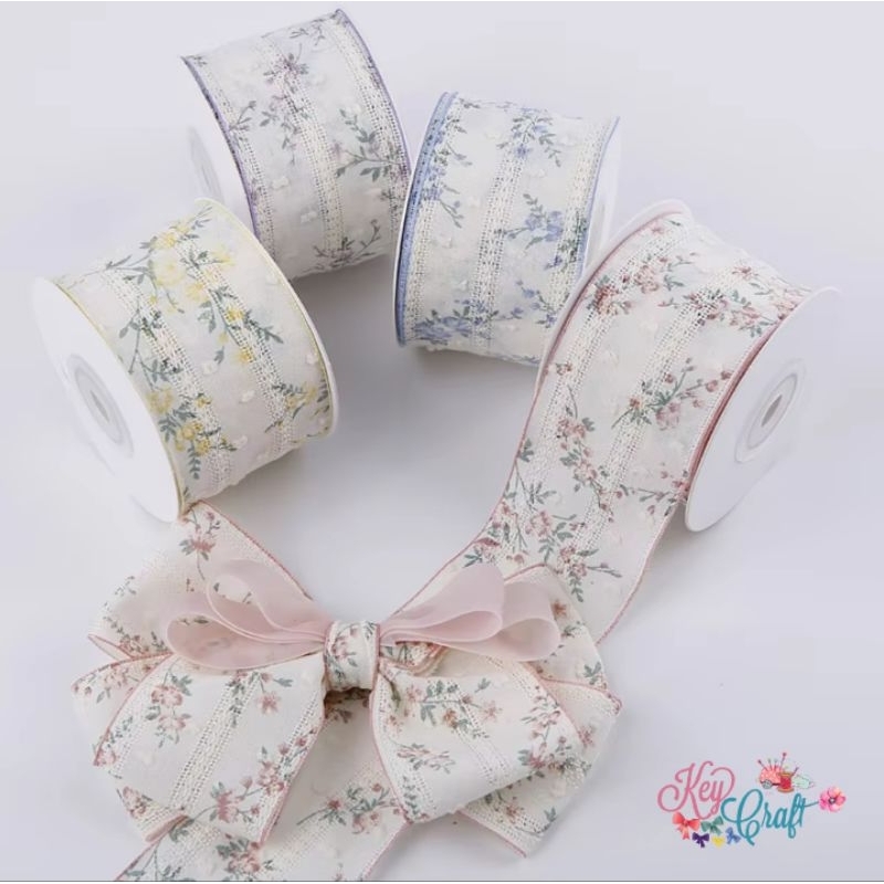 

Pita Korea cotton Flower size 5cm (per 1 yard= 90cm)