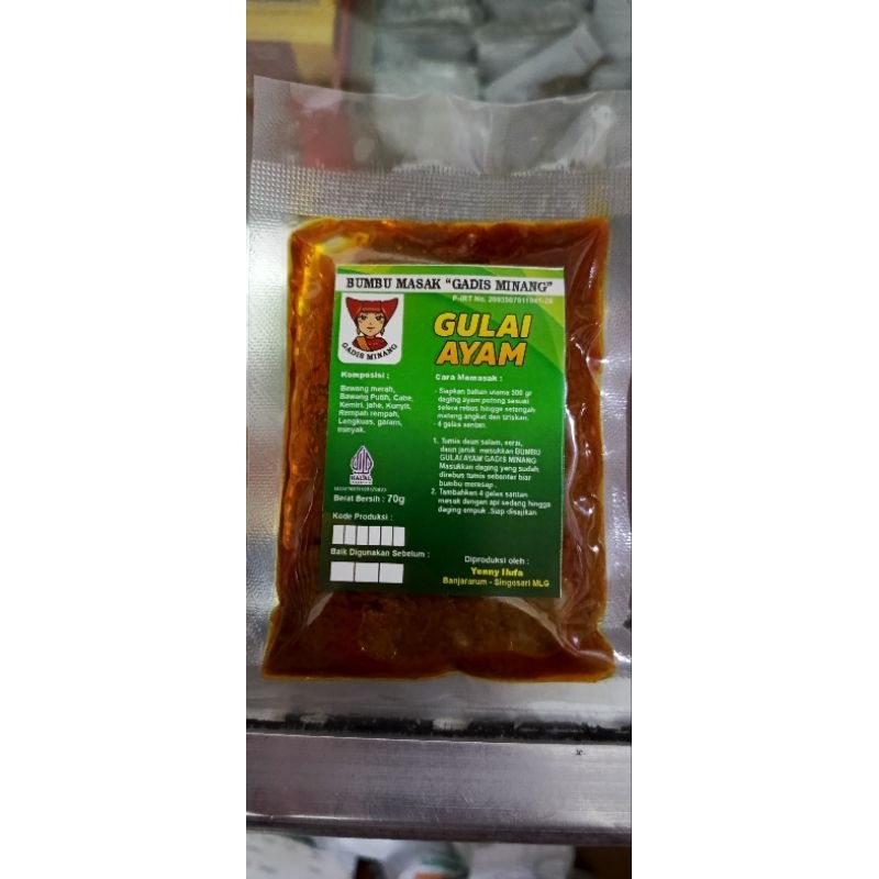 

Bumbu Masak Gadis Minang GULAI AYAM