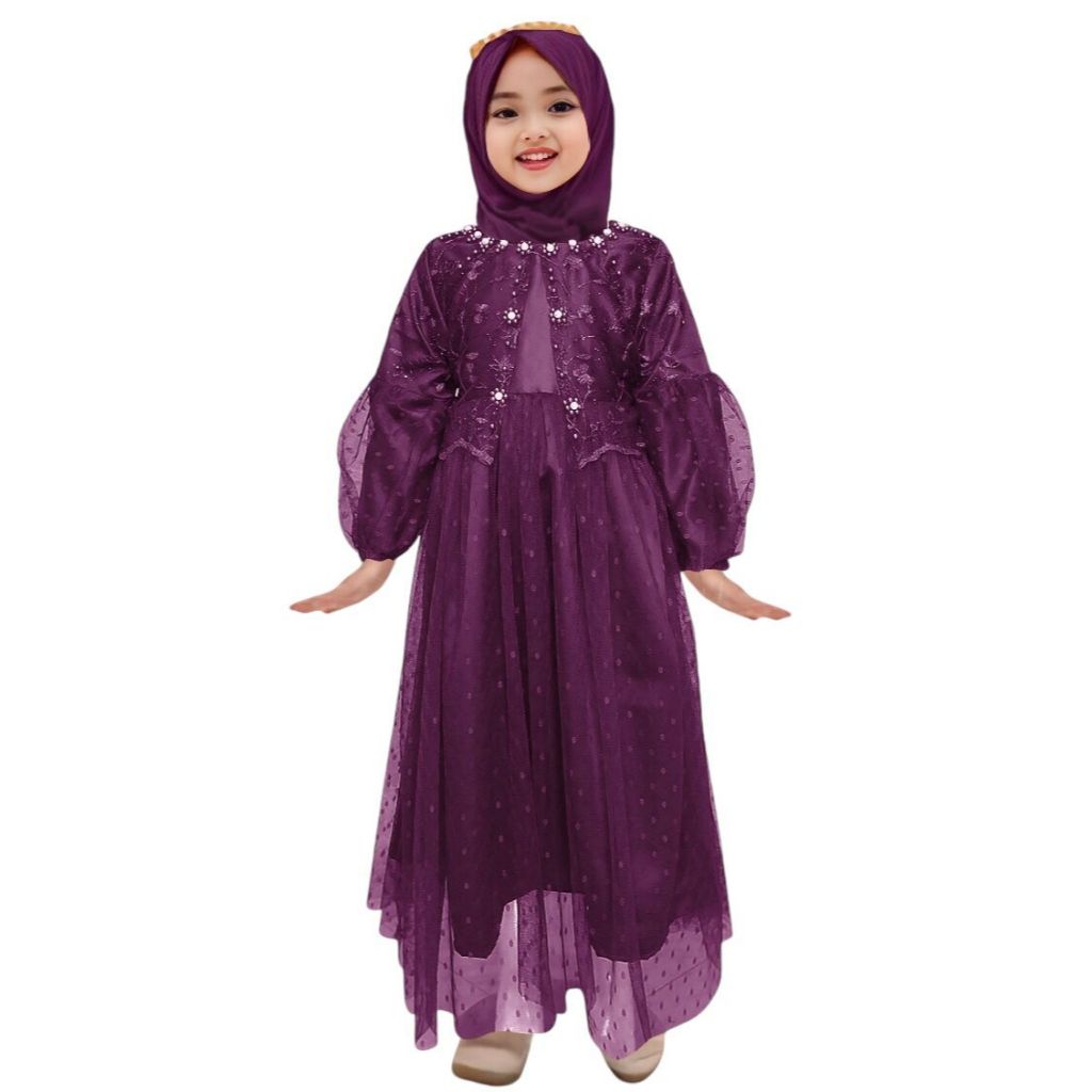 gamis anak perempuan terbaru Luna , baju kondangan anak perempuan , baju gamis pesta anak perempuan