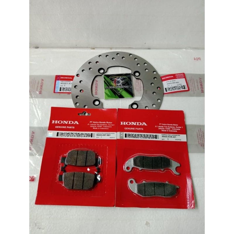 PIRINGAN CAKRAM BELAKANG+ KAMPAS REM DEPAN BELAKANG PCX 160 ABS 150 ABS