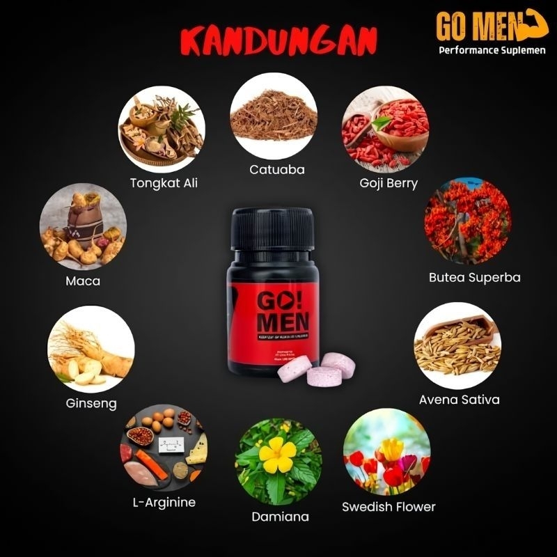 Go Men Obat Kuat Herbal Malaysia 10X Tahan Lama Perkasa Pria