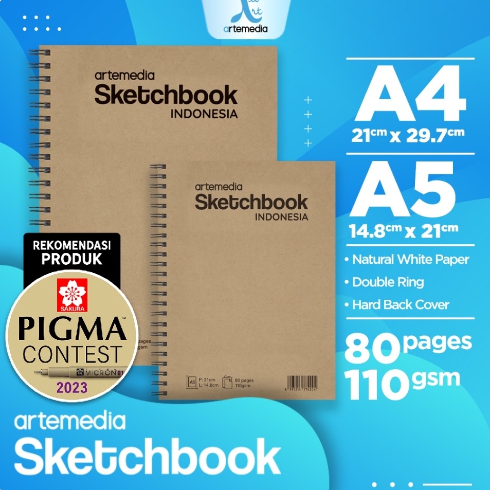 

Model Terbaru Sketchbook Artemedia A5 Craft Cover 11 Gsm Jilid Spiral Samping Buku Sketsa Gambar 4 Sheet 8 Pages