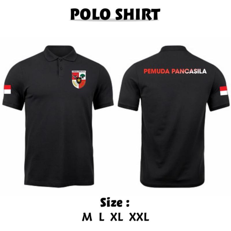 KAOS POLO PEMUDA PANCASILA CORAK GRADASI MERAH PUTIH