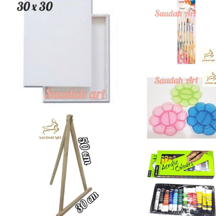 

Garansi Toko Paket Lukis Lengkap kanvas 3x3kuaspaletcat akrilikeasel 3x5