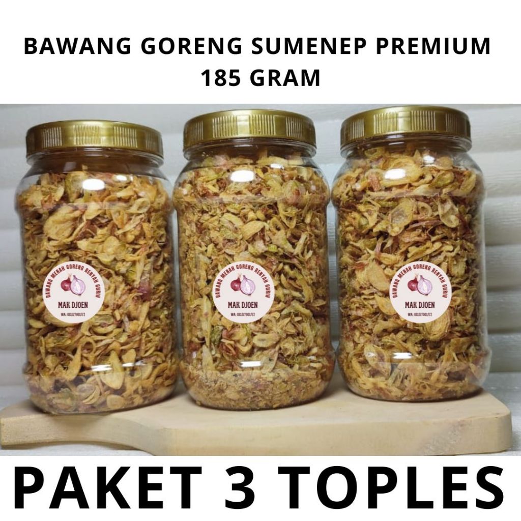 

Bagor Bawang Goreng Sumenep Premium 185 gram Paket 3 Pcs Free Packing Cod