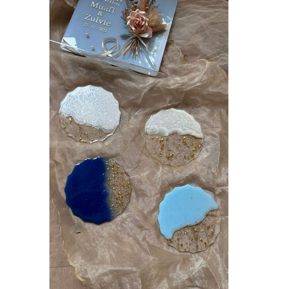 

Resin Nail Art Coaster Wedding Property | Tatakan Gelas | Kado Anniversary | Tatakan Lilin | Nail Art | Souvenir Nikah | Nail Art Palette