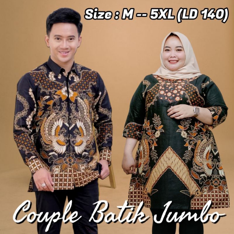 Baju Batik Couple Jumbo Ld 140 Bahan Batik Halus Adem Motif Terbaru